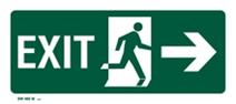 Running Man pictogram & RH arrow escape route sign